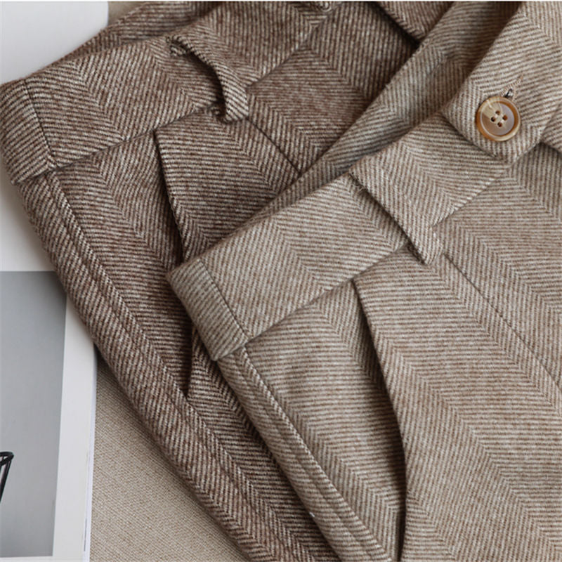Herringbone Woolen Trousers