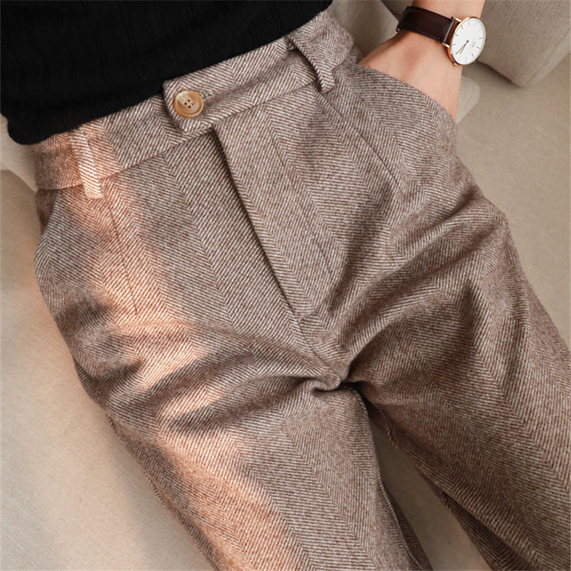 Herringbone Woolen Trousers