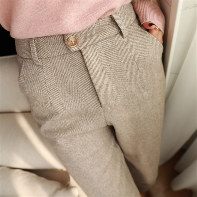 Herringbone Woolen Trousers