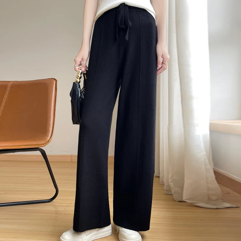 Noa – High-Waist Knit Wide-Leg Pants