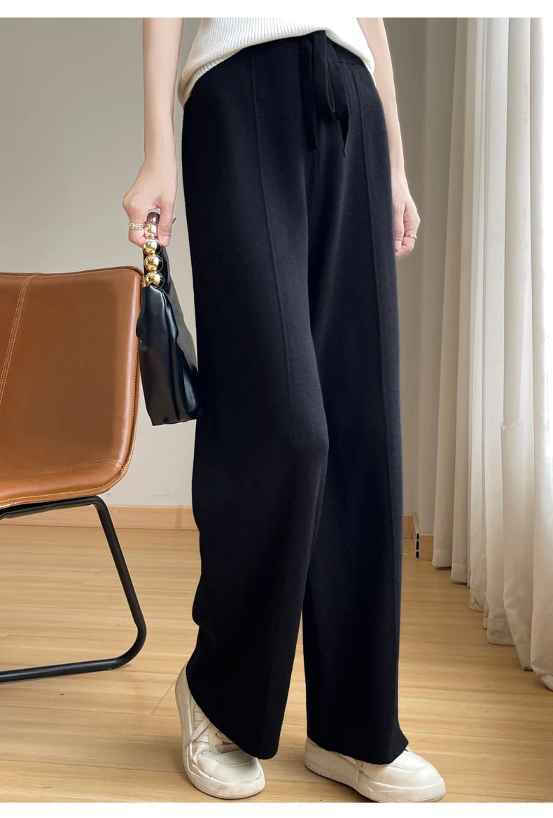 Noa – High-Waist Knit Wide-Leg Pants