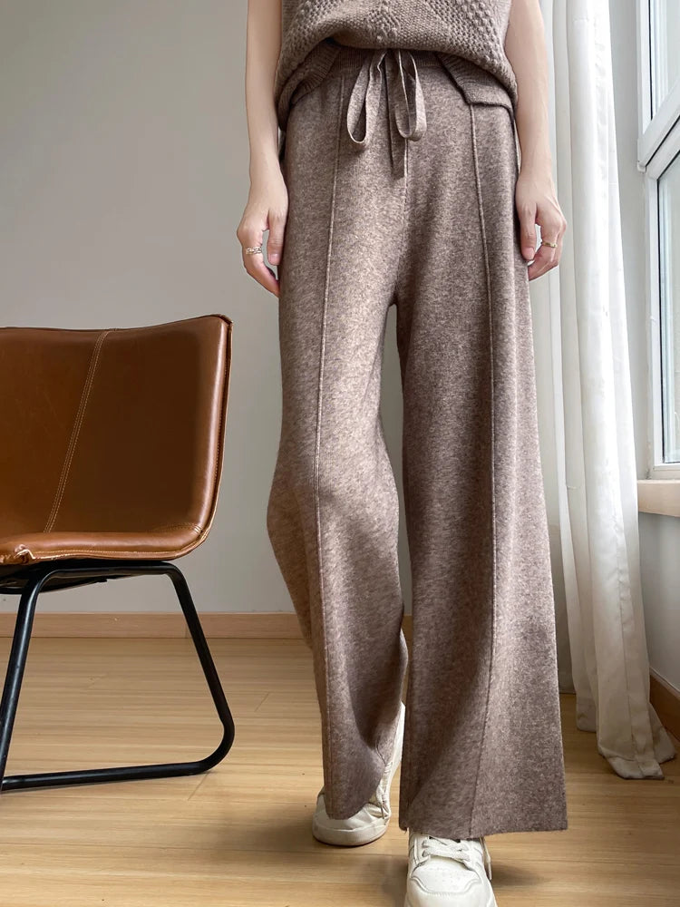 Noa – High-Waist Knit Wide-Leg Pants