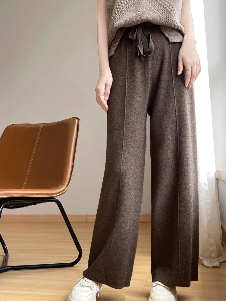 Noa – High-Waist Knit Wide-Leg Pants