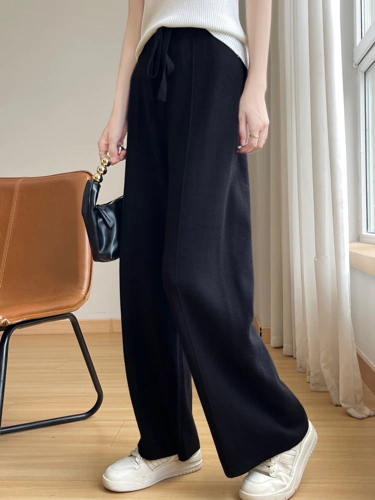 Noa – High-Waist Knit Wide-Leg Pants
