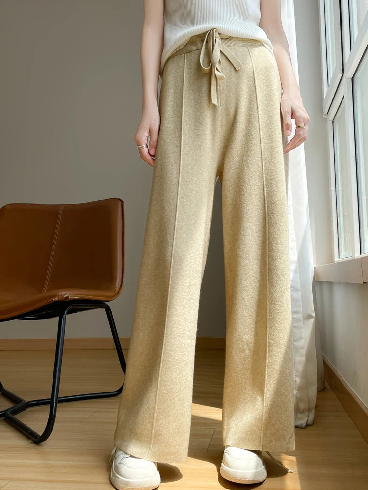 Noa – High-Waist Knit Wide-Leg Pants