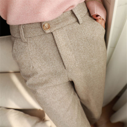 Herringbone Woolen Trousers