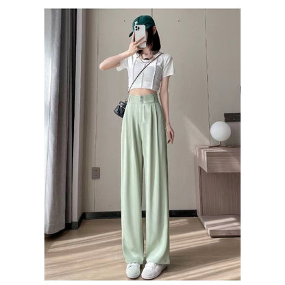 Ice Silk Wide-Leg Trousers