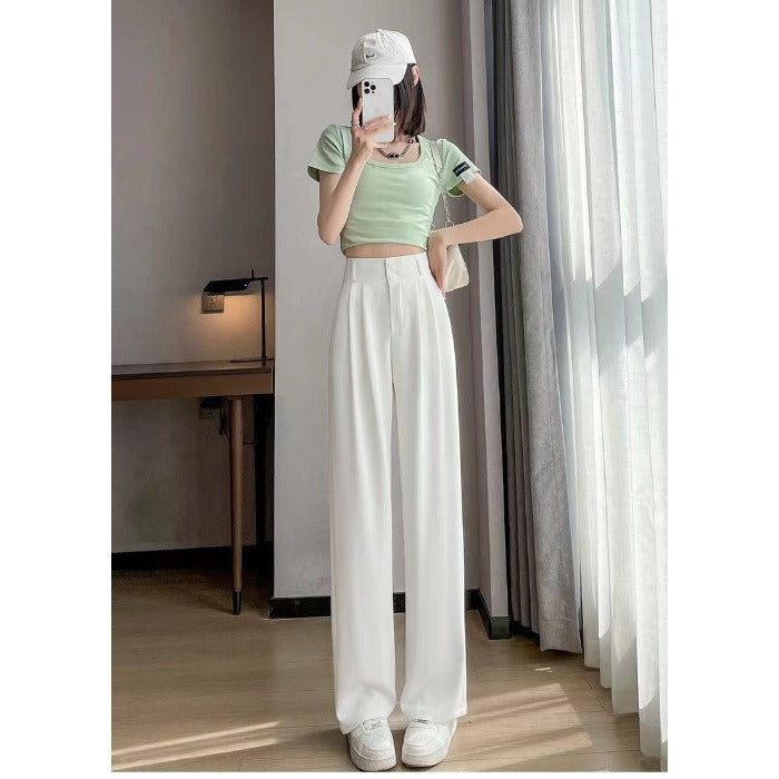 Ice Silk Wide-Leg Trousers