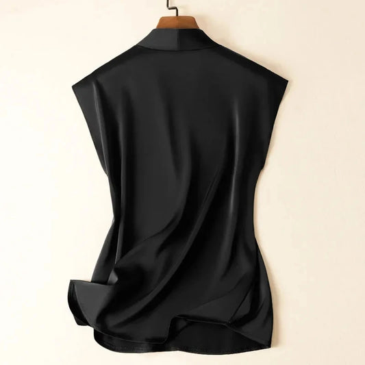 Acetate V-Neck Loose Blouse