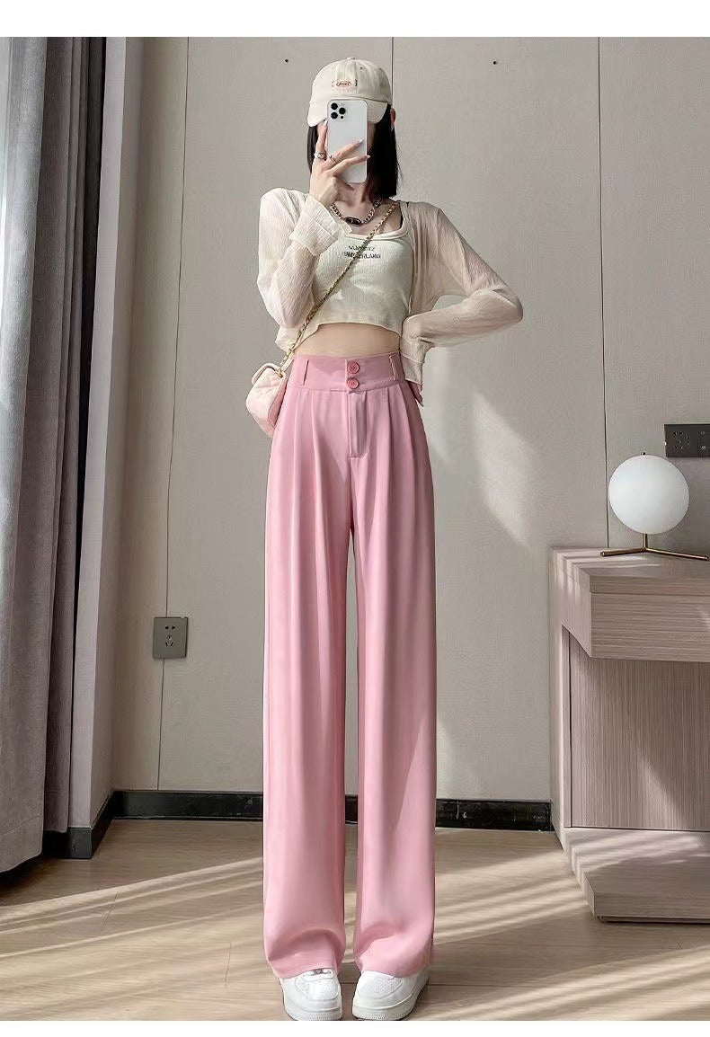 Ice Silk Wide-Leg Trousers
