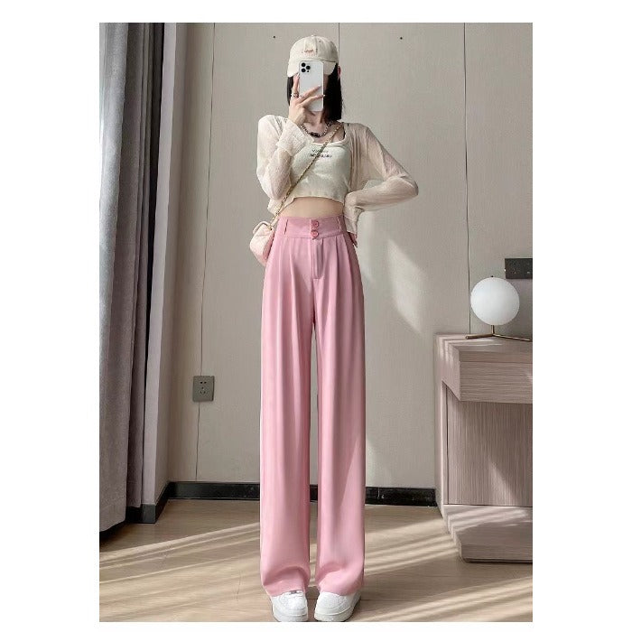 Ice Silk Wide-Leg Trousers
