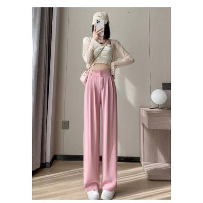 Ice Silk Wide-Leg Trousers