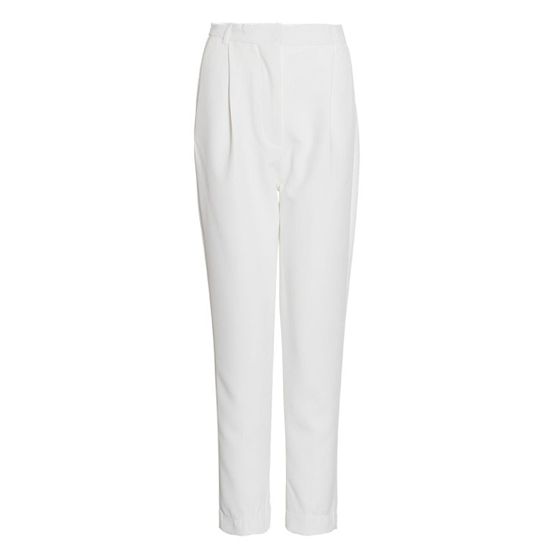 High Waist Straight Leg Trousers