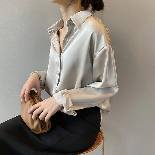 Button Up Satin Shirt