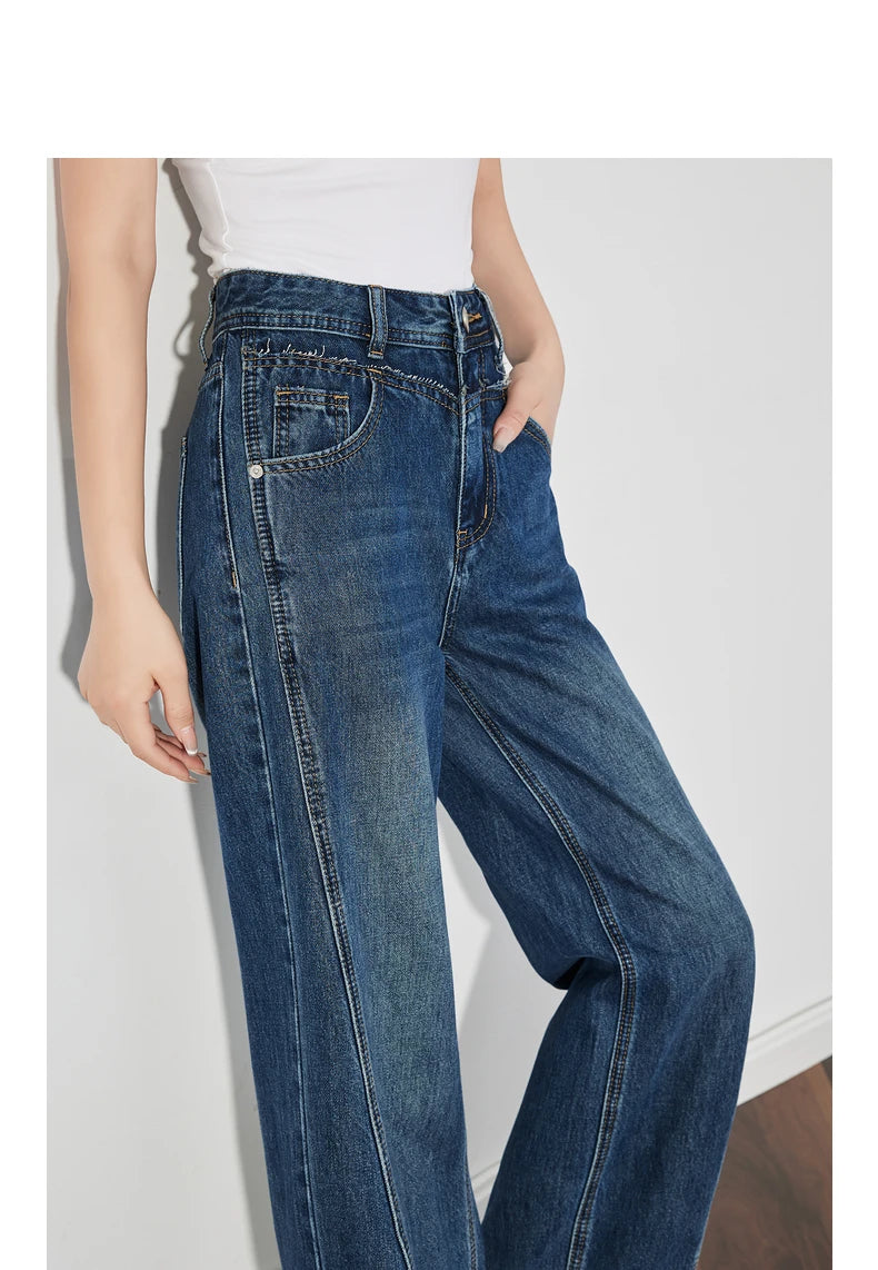 Wide-Leg High-Waist Denim Jeans