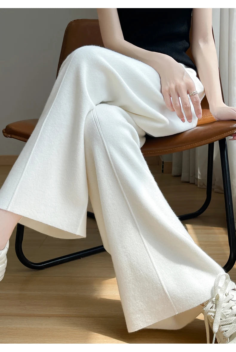 Noa – High-Waist Knit Wide-Leg Pants