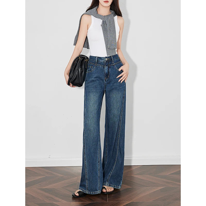 Wide-Leg High-Waist Denim Jeans