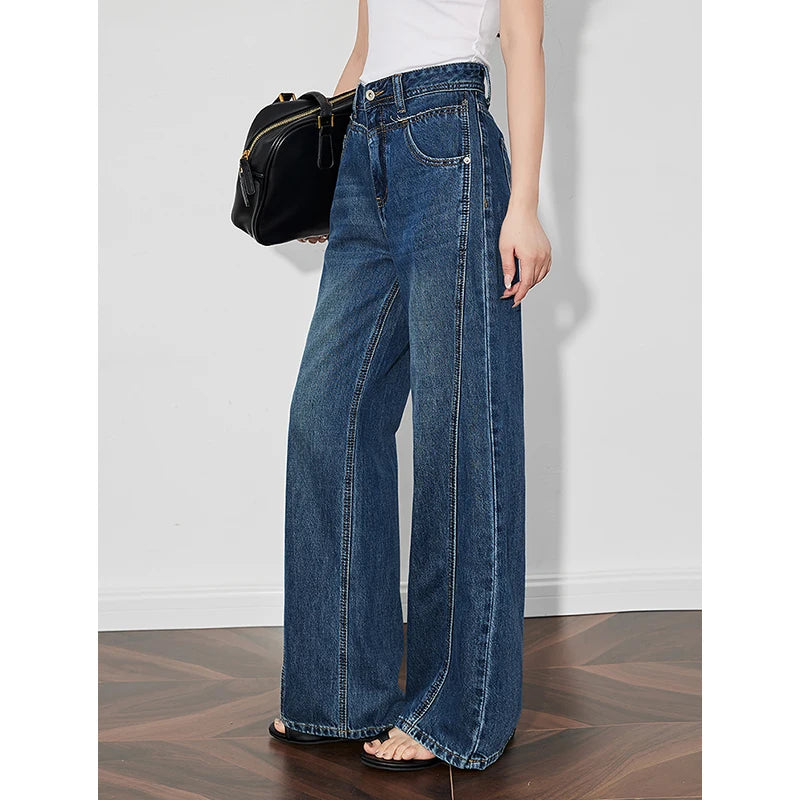 Wide-Leg High-Waist Denim Jeans