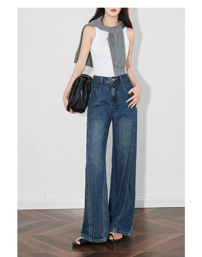 Wide-Leg High-Waist Denim Jeans