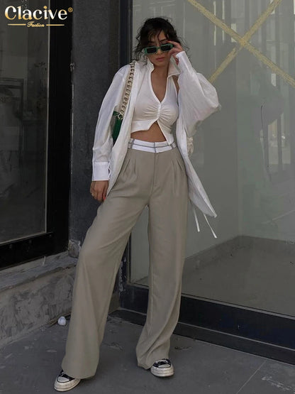Elegant Loose High Waist Trousers